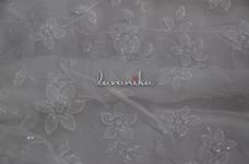 120 Grams Transparent Sequins and Dyeable Thread Embroidery on Dyeable Viscose Georgette Fabric 44inch